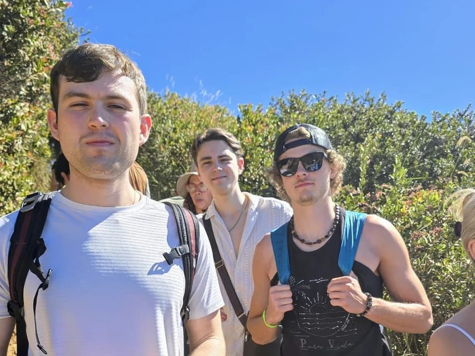 Friends on a sunny hike